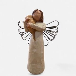 Willow Tree Angel of Friendship with Dog - Brown and Cream